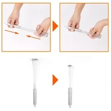 1pc Stainless Steel Ball Whisk - Rust-Resistant Beaded Whisk With Multi-Loop Beads And Ring Metal Wire End, Dishwasher - Handheld Mini Mixer, Suitable For Baking, Cake Batter, Meringue, Souffle - Ideal Kitchen And Holiday Gift, Hand Mixer, Dough Whisk, Kitchen Whisk - View 4