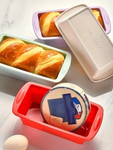 2个装1-2人份硅胶面包模具，易脱模长方形硅胶蛋糕模具，适用于烘焙南瓜面包、香蕉核桃面包等，柔韧硅胶烘焙模具和面包模具，吐司模具，布朗尼面包模具，蛋糕模具 - 查看 6