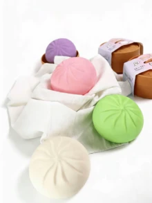 Soft Dumplings/Buns Shaped Desktop Toy, Suitable For Adults, Can Be Squeezed And Deformed, Soft Texture For Office Desk Or Home Decor, Ideal For Birthday Party, Holiday Gift For Family, Friends, Colleagues, Lover, Yourself - Multicolor - View 5