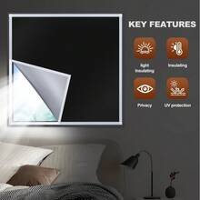 1 tấm rèm cản sáng bằng băng dính ma thuật, vải cách nhiệt chống nắng, không cần khoan, tự dính, thích hợp cho phòng ngủ, phòng khách, nhà bếp và là loại vải cản sáng đa năng. - A - Xem 4