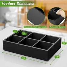 1pc Tea Bag Organizer, Wooden Tea Bag Holder, Tea Storage Containers With 6 Slots, Sugar Packet Holder, Tea Bag Caddy Box For Countertop - Multicolor - View 9