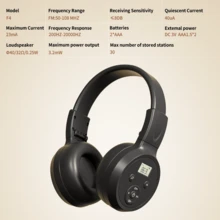 F4 Foldable FM Radio Headphones, Battery Powered, Auto Tuning, Preset Stations, Compact & Portable For Running, Sports, Meetings, Racing - View 9