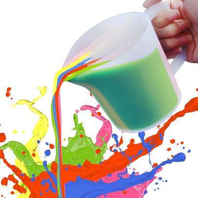 1 cốc silicon 500ml có tay cầm, 4 rãnh dày, dễ vệ sinh, có thể tháo rời, dùng để đổ sơn, làm khuôn silicon, cốc nghệ thuật lỏng có thể tái sử dụng, thích hợp cho khuôn nhựa, nghệ thuật nhựa epoxy.