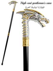 1pc Multi-Color Dragon Head Creative Serpentine Dragon Cane, High-End Metal Material Outdoor Walking Stick, Mediterranean Ramadan Ramadan Festival Props, Halloween Cosplay Game Props, British Gentleman's Cane, Suitable For Daily Use, Creative Gift For Men And School Use - Multicolor - View 5