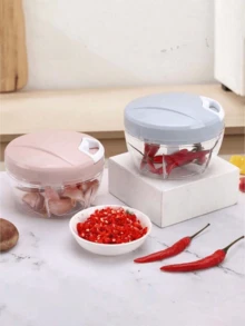 1pc Manual 2-Blade Garlic Press Crusher, Garlic Mincer - Multicolor - View 1