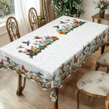 Față de masă 1 buc. cu model colibri și flori - stil natural proaspăt - imprimeu viu detaliat. Fabricată din poliester, disponibilă în forme dreptunghiulare, pătrate și rotunde. Ideală pentru petreceri cu tematică naturală, cine în familie, picnicuri în aer liber, reuniuni de sărbători, ca decor esențial pentru masă pentru a crea o atmosferă festivă. Un material textil indispensabil pentru nunți, aniversări și alte ocazii. - A - Vizualizare 15