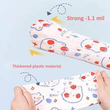 Túi đựng rác 4 gallon, 15 túi - Túi đựng rác nhỏ có dây rút, dày 1.1mil, dùng cho phòng tắm, nhà bếp, phòng ngủ, văn phòng, nhà vệ sinh, nhà ở (Trắng-Hồng, 15 túi) - Túi rác dày - Xem 4