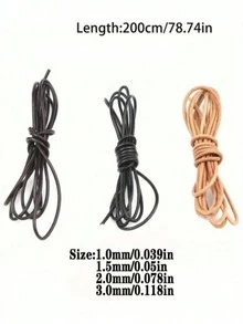 Leather Rope Vegetable-Tanned Leather Round Leather Rope Retro Genuine Leather DIY Weaving Necklace Bracelet Rope - Multicolor - View 6