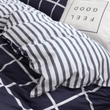 1pc Polyester Duvet Cover, Multi-Color Plaid, Stripe, Geometric Pattern, Minimalist Modern Style, Soft & Comfortable Fabric, Suitable For Naked Sleeping, Moisture-Wicking, Quick-Drying, Washable, Non-Pilling, Non-Fading, Temperature Adjustable, Suitable For All Seasons, Fresh & Clean White Texture, Home Bedding Applicable For All Seasons. - Navy Blue - View 7