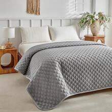 1 buah Sprei Kasur Berukuran Besar, Ringan, Lembut, dan Berlapis, Selimut Tipis untuk Kasur Ganda, Perlengkapan Tidur Sepanjang Musim untuk Musim Semi dan Musim Panas - Light Grey - View 7