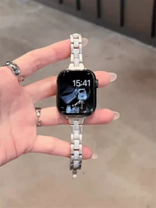 1 chiếc dây đeo eo nhỏ nhắn sang trọng dành cho nữ, bằng kim loại và nhựa, tương thích với dây đeo 44mm, 40mm, 42mm, 46mm, 38mm, 49mm, 41mm, 45mm, thiết kế thanh lịch, tương thích với các dòng Series 11, 10, 9, 8, 7, SE, 6, 5, 4, 3, Ultra, 2, 1, quà tặng cho nữ. - màu ánh sao - Xem 3