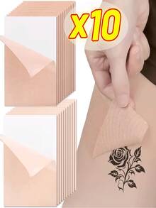 10片裸色隐形纹身遮瑕贴，自然无痕，可遮盖胎记/疤痕，适用于手臂、腿部、背部、术后修复，低致敏配方，可遮盖多种疤痕，是一款非常好的产品。 - 10張 - 查看 2