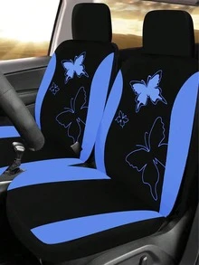 9pcs Universal Car Seat Covers Set - Butterfly Heat Transfer Pattern, Dual-Tone, Non-Slip Durable Fabric, Airbag Compatible For Sedan, SUV, MPV, Van, Easy Clean, Full Coverage, Fashionable Interior Seat Protector, Great Gift For Her - Type a - View 5