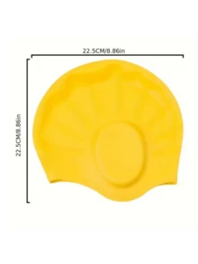 1pc Professional Silicone Waterproof Swimming Cap - Double Ear Coverage Design, Suitable For Adults And Long Hair, Anti-Slip And Durable - Multicolor - View 5
