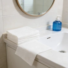 Khăn lau chuyên dụng không xơ 4 lớp, chất liệu không dệt, dùng cho salon và spa, mềm mại, chắc chắn và bền bỉ, không chứa latex, kích thước 2" x 2", 200 miếng. - trắng - Xem 6