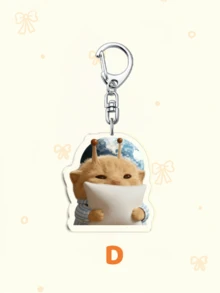 1pc/6pcs Adorable Alien Cat Acrylic Keychain Set, Featuring Matcha Latte Cat, Cappuccino Cat, Cola Cat, Pillow Cat, Mango Cat & Birthday Cake Cat Designs, Cute Kawaii Bag Charm, Perfect Gift For Cat Lovers & Alien Fans, Ideal For Boyfriends, Girlfriends, Family Members, Doctors, Nurses, Valentine's Day Gifts, Cell Phone Decorations, And More. Gifts For Mother, Father, Graduation, And Teacher - Multicolor - View 6