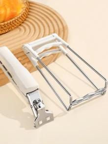 1 Set White Heat Resistant Gripper Tongs, Non-Slip Kitchen Pot Holder Dish Clamp - Multicolor - View 3