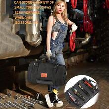 1pc Foldable Handheld Tool Bag, Thick Multi-Compartment Large Capacity Tool Storage Organizer, Suitable For Home Repair, Car Maintenance, Outdoor Camping, Mechanical Repair, Portable Tool Pouch With Hanging Design - Black - Upgraded Version - View 5