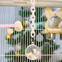 Juguete para loro, bola de cuentas de colores, sonajero para masticar, bola de pompones de peonía, decoración colgante de enriquecimiento para cacatúa, para trepar - Ver 3