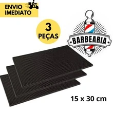 Kit 3 Tapete Protetor Barbearia 30x15 Emborrachado Antiderrapante Alta Qualidade - Tamanho Único - Visão 1