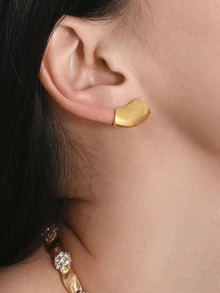 1 Pair Exquisite Textured Ear Stud Earrings, Niche Design - A - View 10