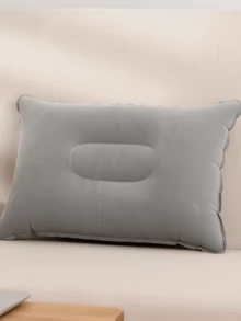 1pc Inflatable Outdoor Pillow, Travel Inflatable Pillow, Foldable Outdoor Travel Pillow Insert, Portable Lumbar Back Support Cushion Suitable For Car And Airplane. Applicable For Outdoor Camping, Picnic And Gathering, Takes Up Little Space And Easy To Carry. - Satu ukuran cocok untuk semua. - View 4