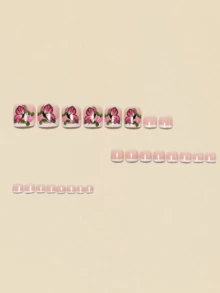 24pcs Nude Butterfly & Rose Shaped False Nails And Nail Tips, Y2K Style Square Short Manicure Supplies - Pink - View 4