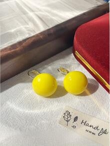 1/4 對馬卡龍色系彩色簡約幾何橢圓壓克力樹脂耳環扣，適合約會、派對、通勤等多種場合 - 彩色 - 查看 5