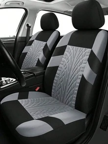 Universal Car Seat Covers - 4pcs Or 9pcs Set - Made Of High-Quality Polyester Fabric With Textured Pattern, Anti-Slip, Machine Washable, Fit For Sedan, SUV, 5-Seat Cars, Stain-Resistant And Durable, Multi-Color Options, All-Season Car Interior Protection Accessories - Type a - View 3