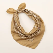 Khăn choàng họa tiết Paisley thời trang đường phố - Màu Khaki - Xem 2