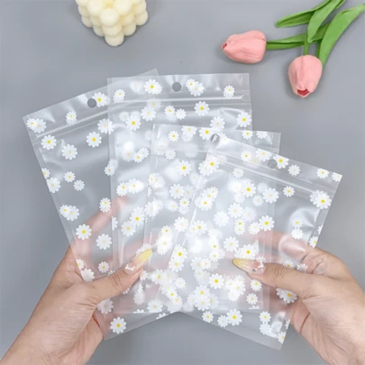 200 túi đựng quà tự dán dày dặn, trong suốt, họa tiết hoa, thích hợp làm quà tặng dịp lễ, sinh nhật, tiệc cưới, dùng để bảo quản đồ dùng hàng ngày, túi nhựa tái sử dụng.
