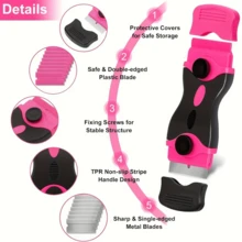Grattoir multifonctionnel pour le nettoyage de la colle, grattoir de nettoyage de colle à double face, outil de retrait d'autocollants pour voiture - multicolore - Voir 6