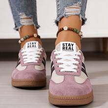 FZY Popular Flat Casual Sneakers In 2026, Fashionable Women's Sneakers, Comfortable Lace-Up Low-Top Sneakers, Made With Suede And Leather Uppers, Lightweight And Cushioned Walking Shoes, Retro-Style Sneakers For Everyday Wear, School, Work, And Travel, Non-Slip Rubber Soles, Breathable Fabric Linings, Multi-Functional White And Black Color-Blocked Sneakers, Bohemian Style Casual Footwear, Minimalist Street Style Sneakers, Retro Tennis Shoes, 90s Style Sneakers, Everyday Comfortable Sneakers, Fashionable Women's Sneakers, Casual Walking Shoes, Athletic Shoes, Platform Shoes, Low-Top Shoes, Lace-Up Shoes, Suede Shoes, Leather Shoes, Striped Shoes, Color-Blocked Shoes, Retro Shoes, Retro Shoe Styles, 90s Fashion Shoes, Bohemian Style Shoes, Street Style Shoes, Non-Slip Shoes, Supportive Shoes, Breathable Shoes, Lightweight Shoes, Everyday Wear Shoes, School Shoes, Work Shoes, Travel Shoes, Casual Footwear, Women's Footwear, Fashionable Footwear, Comfortable Shoes Suitable For Women. - Hồng - Xem 1