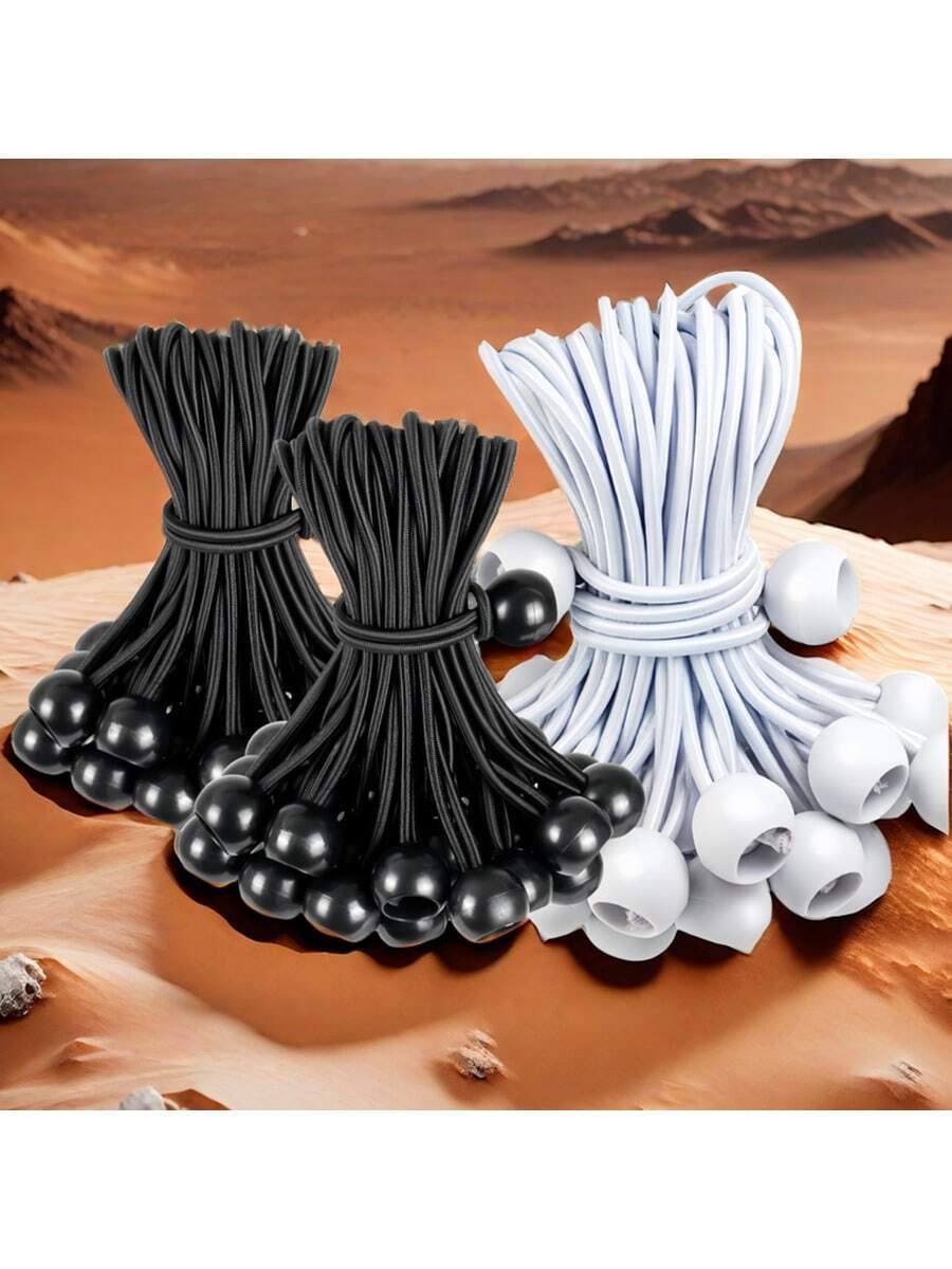 5pcs/10pcs/50/100pcs Outdoor Camping Tent Fixed Elastic Rope Plastic Ball High Elastic Rope Tied Elastic Ball Trampoline Beach Net Elastic Rope Strap, Used To Fix Camping Tents And Boat Poles - Multicolor - View 1