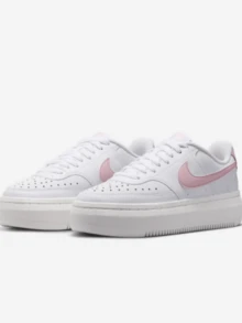 Zapatillas de skateboard de suela gruesa para mujer Nike Court Vision Alta, duraderas, antideslizantes para uso casual al aire libre, cómodas para el transporte diario y el ocio, con combinación de colores versátil, adecuadas para tallas pequeñas, DZ5394-105 - color polvo blanco - Ver 1