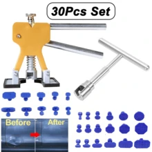 汽车凹痕修复工具，免喷漆车身凹痕修复套装，汽车凹痕拉片拆卸器，车身损伤修复工具，带缓冲垫，用于轻微凹痕去除 - 藍色 - 查看 13