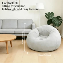 1 chiếc ghế lười bơm hơi gấp gọn, di động và dễ cất giữ, được làm từ chất liệu PVC dày, chống mài mòn và chống thấm nước, bơm hơi và xả hơi dễ dàng, chỗ ngồi mềm mại và thoải mái, thích hợp cho cắm trại ngoài trời, thư giãn trong phòng khách, phòng ngủ, đọc sách và sử dụng trong văn phòng, vừa là ghế lười vừa là ghế cắm trại, một chỗ ngồi thư giãn đa năng cho gia đình và ngoài trời. - Nhiều màu - Xem 3