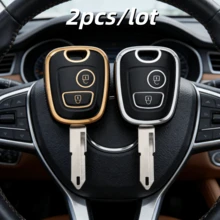 2个/套汽车钥匙套，适用于标致107、206、207、307，雪铁龙N C1、C2、C3、C4，丰田A Aygo，仅适用于图片所示的汽车钥匙。送给母亲、父亲、毕业生和老师的礼物。 - 彩色 - 查看 9