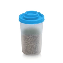 1个大号盐和胡椒瓶，防潮收藏盐瓶，露营野餐户外厨房午餐盒，旅行调料套装，透明红色盖子塑料密封调料罐，烧烤调味罐，粉末涂抹器 - 彩色 - 查看 16