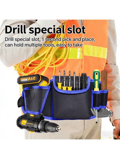 小型便携式工具腰包，加厚牛津布工具包，适用于电工和木工维修