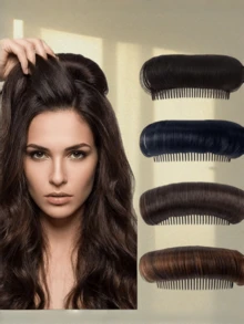 1个女士蓬松发圈，增加头发蓬松度，发夹梳，夏季、假日、旅行 - 彩色 - 查看 1