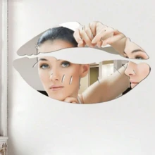 OUTANA Stiker Cermin Pola Bibir Perekat Akrilik, Tidak Perlu Alat, Dapat Dilepas, Cocok untuk Kamar Tidur, Ruang Belajar, Ruang Tamu, dan Tempat Pesta, Tersedia dalam Warna Emas, Perak, Hitam, Merah, dan Warna Lainnya - Beraneka warna - View 7