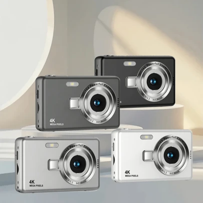 Nueva cámara digital multicolor, zoom óptico 16X, pantalla HD de 2.4", video de píxeles, cámara digital compacta creativa, adecuada para estudiantes, cámara CCD, pegatina de cristal DIY gratis
