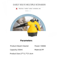 ESUPER 1个高温手持便携式蒸汽清洁器，适用于厨房排气扇清洁，配有3个清洁刷头和11个配件 - 黃色 - 查看 5
