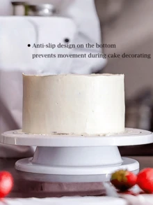 1 pièce Plateau tournant à 360 degrés pour gâteau - Outil de cuisson durable avec rotation stable | Outil de cuisson essentiel pour gâteaux, cupcakes et pâtisseries, convient pour la cuisson maison et la décoration de fête, fournitures de décoration de gâteau et présentoir à gâteau - Multicolore - Voir 11