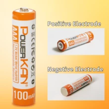 POWERKAN 高容量 AAA 可充电电池（4 节/8 节套装）：1100mAh 1.2V 镍氢电池，持久耐用，适用于数码相机、遥控器、麦克风、时钟等 - 包含耐用电池盒 - 查看 8