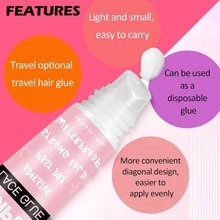 Goiple Set Lem Wig 3 Buah, Termasuk Aplikator Kuas Silikon dan Cairan Penghapus, Perekat Wig Tahan Air dan Tahan Lama, Cocok untuk Pemasangan dan Pelepasan Wig, Unisex - lem wig - View 5
