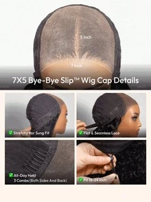 UNice 7x5 Bye Bye Slip™ Golden Brown Highlights Water Wave Human Hair Drawstring Wig Bye Bye Knots Lace Front Glueless Wigs Human Hair Pre Plucked Pre Cut Espresso Brown With Blonde Highlight Lace Closure Glueless Human Hair Wigs 150% Density - Golden Brown Highlights - 查看 10