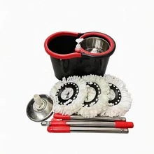 Complete Spin Mop Bucket Kit With 3 Extra Mop Heads, Self-Cleaning Wringer, Telescopic Handle, Effortless Floor Cleaning For Home & Commercial Use - DTT01 - 查看 8