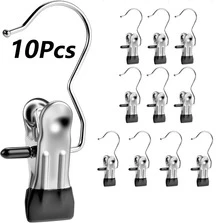 Clothes Pins 30-Pack Laundry Hook Hangers Clothes Hanger Clips For Closet Organizer Socks Towels Clips Heavy Duty Clothespins Bulk Clothes Hanger Clips For Wardrobe Travel Pants Socks Handbag - Black - View 11